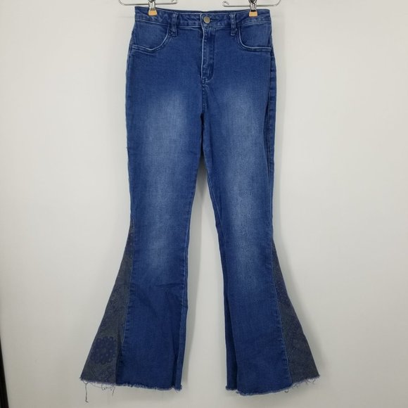 Altar'd State Denim Wide Leg Boho Trouser Flare Jeans Size 26 - Picture 1 of 9